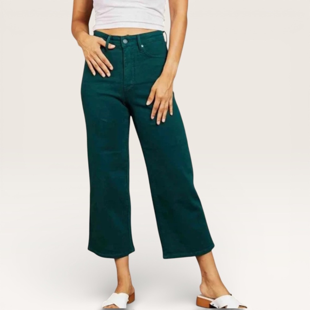 Judy Blue Garment Dyed Control Top Wide Leg Crop Jeans Women's 7/28